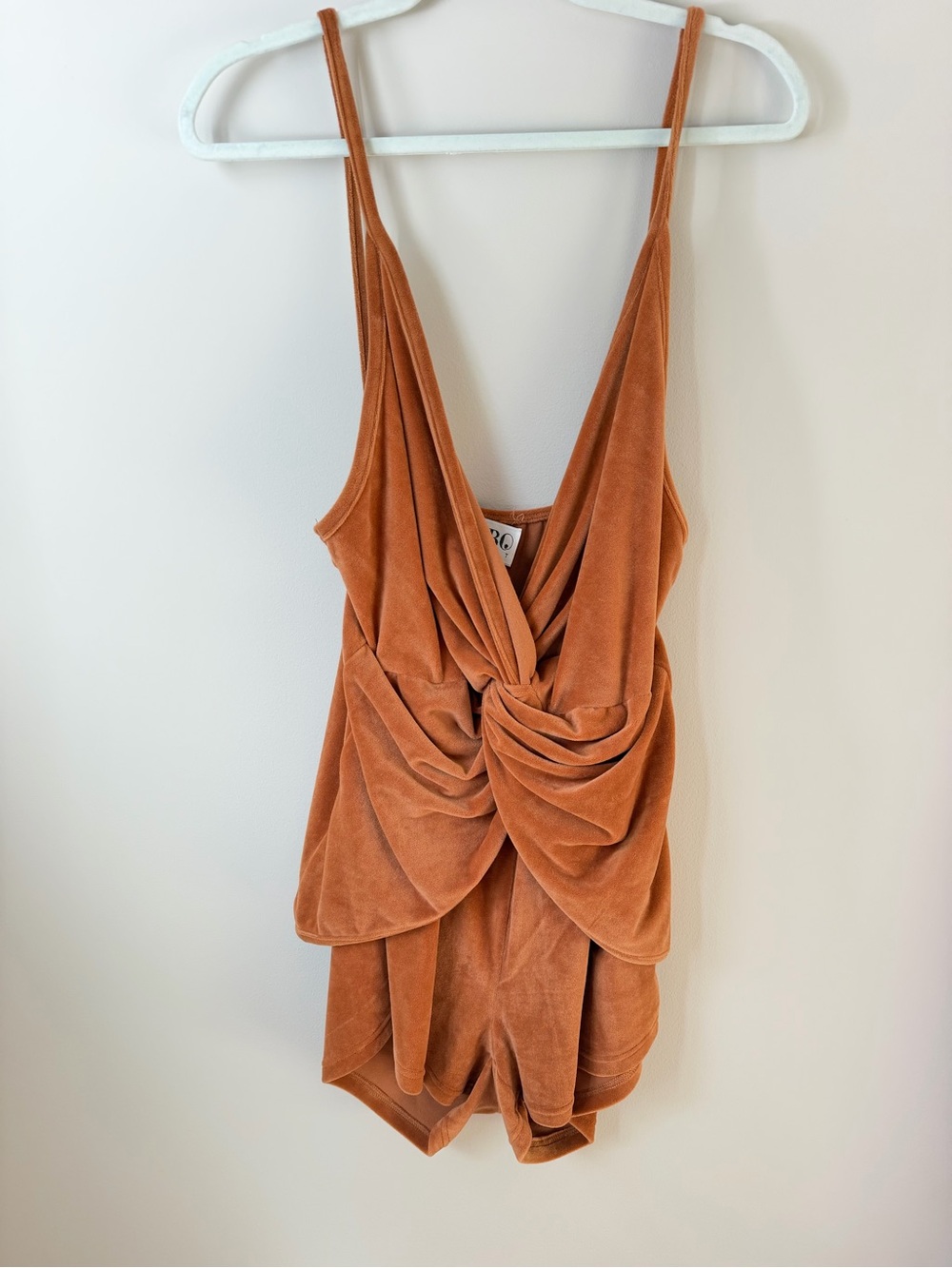 SABO skirt Twist-Front Velvet romper